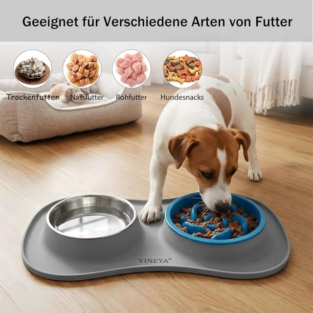 Thumbnail 6 de Set YINEYA 3-en-1 gamelles anti-glouton pour chien/chat avec tapis pliable