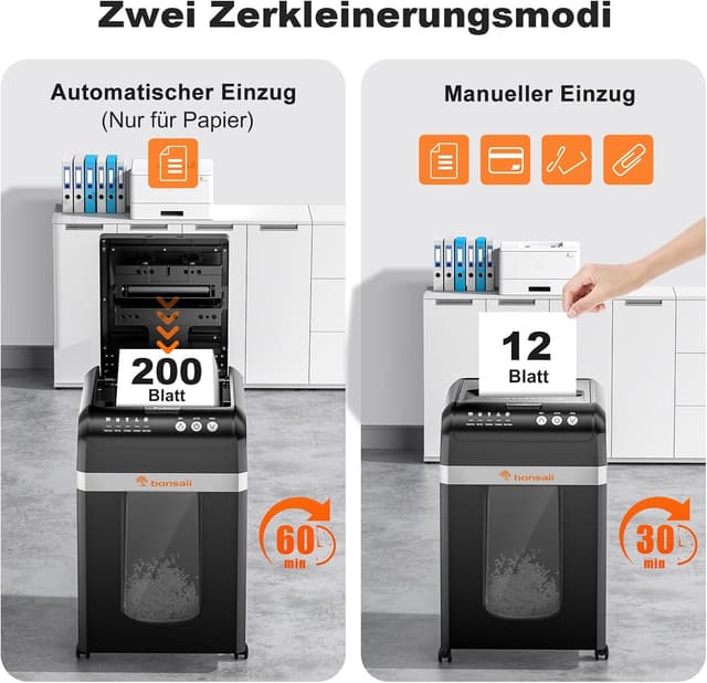 Thumbnail 5 de Bonsaii C283 Aktenvernichter 200 Blatt đź—‘