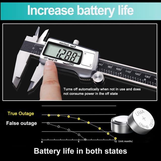 Thumbnail 3 de Kynup calibro a corsoiodigitale 150 mm con display LCD, acciaio inox e funzione inch/mm