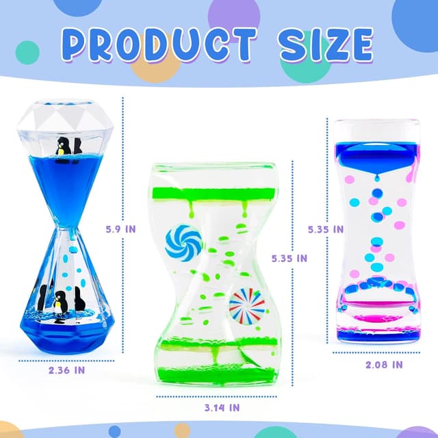 Thumbnail 4 de Liquid Timer Sensory Hourglass Set of 3 ⏳