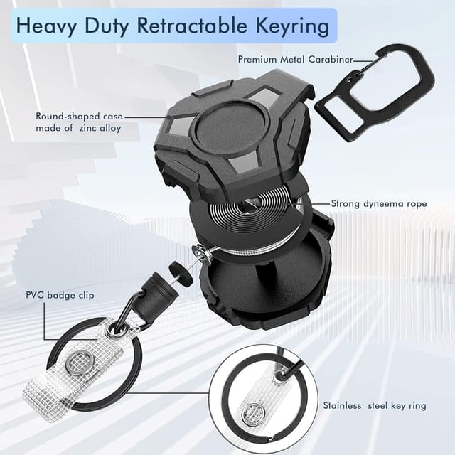 Detalle 2 de DIHOOM Retractable Keyring 31.8" steel cord