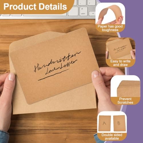 Detalle de OFFCUP Cartoline kraft vuote 15 x 9,8 cm, 108 pezzi 🧾