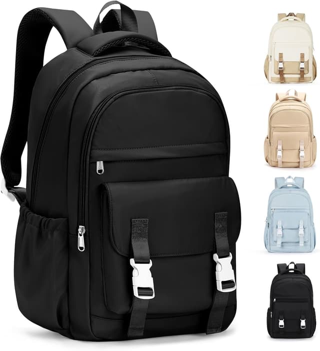 Detalle de HYC00 lightweight school backpack for teenage girls (22-litre capacity, laptop-friendly, waterproof-style)