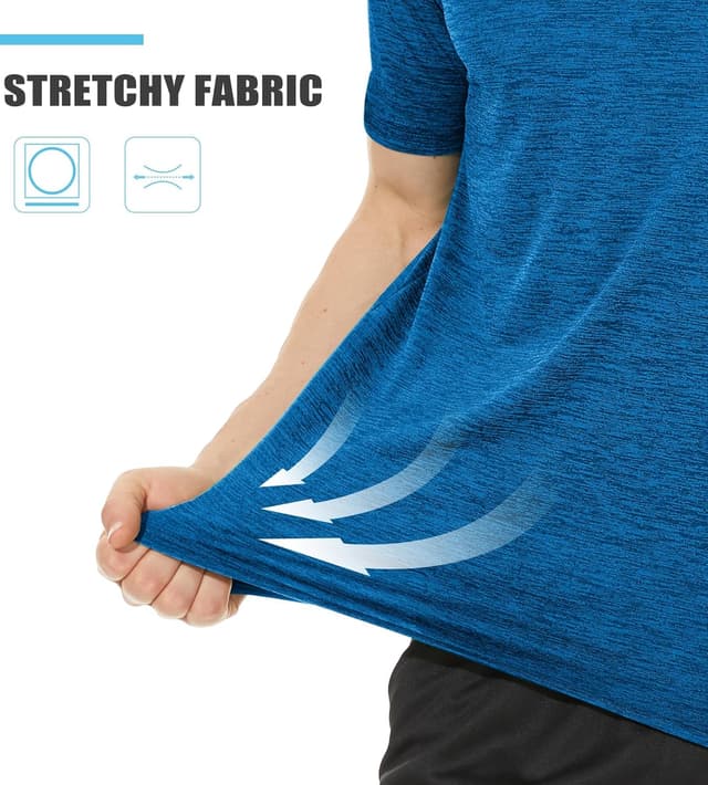 Thumbnail 3 de TACVASEN Herren Meliertes Sport T-Shirt