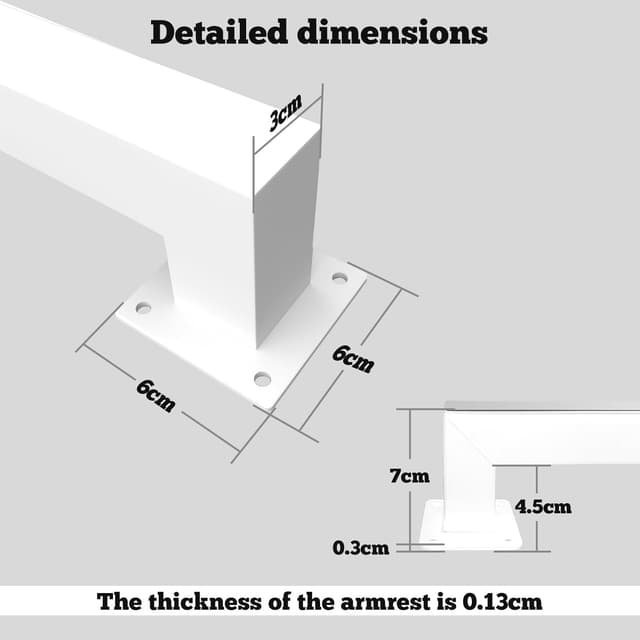 Detalle de Handlauf Treppengeländer innen 90 cm weiß – Treppengeländer Handlauf aus Eisen
