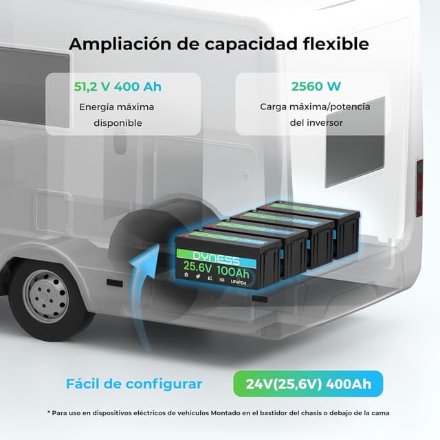 Thumbnail 4 de Dyness Batería Litio 24V 100Ah LiFePO4 con BMS 100A