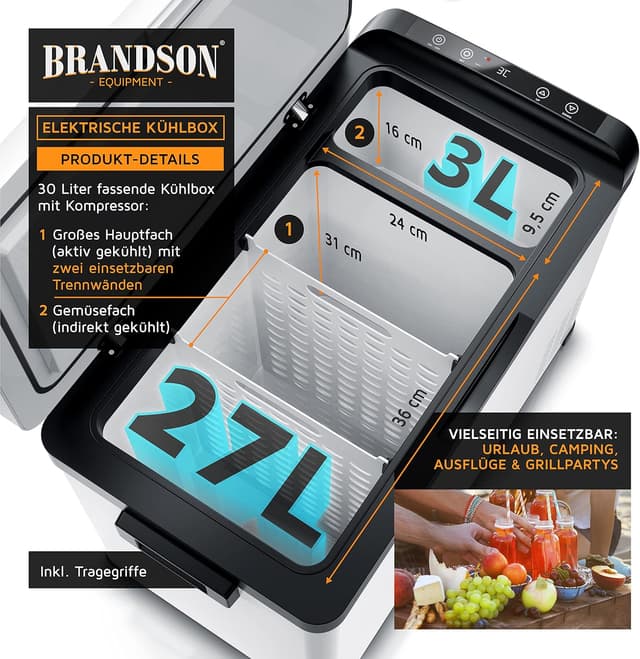 Thumbnail 3 de Brandson ECO Kompressor Kühlbox XXL 30L