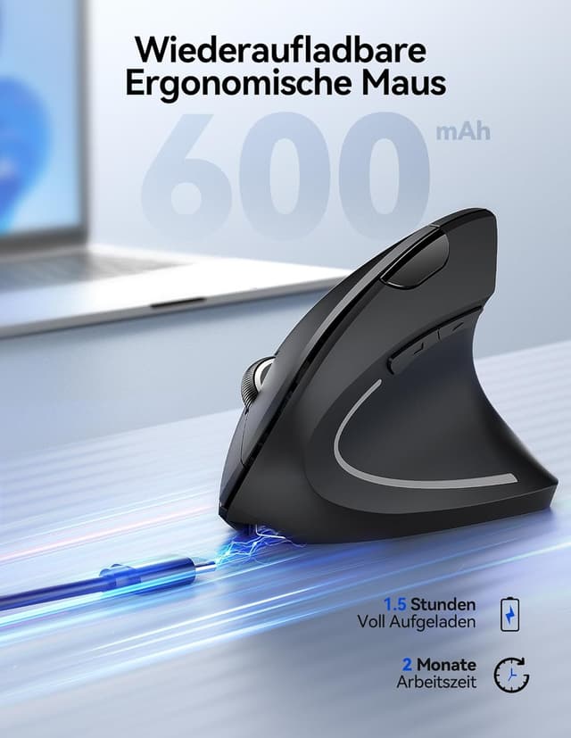 Detalle de TECKNET Ergonomische Maus 4800 DPI đź–±