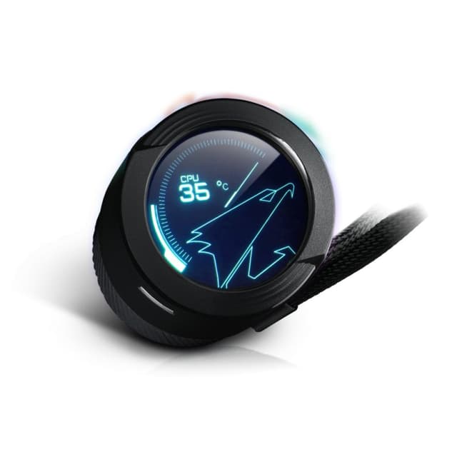 Detalle de Gigabyte AORUS WaterForce X 240 Refrigeración líquida AIO con LCD RGB Fusion 2.0