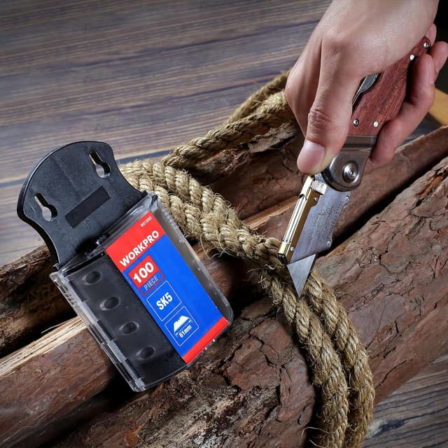 Thumbnail 6 de WORKPRO Trapezklingen Set (100-tlg.) SK5-Stahl, 0,6 mm Klingenstärke – Ersatzklingen im Spender