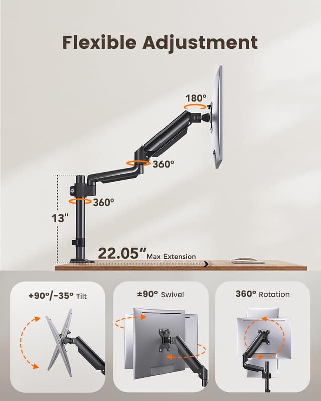 Thumbnail 4 de ErGear Supporto Monitor Singolo 13–32" 9 kg 🖥