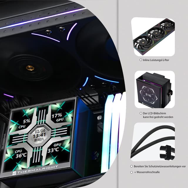 Detalle 2 de TR-Thermalright Hyper Vision 360 cooler liquido 360 mm