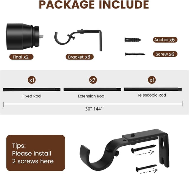 Detalle 2 de Hradecti 1" Curtain Rod 🪟