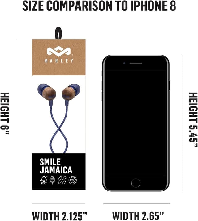 Detalle 2 de Marley Smile Jamaica Auriculares Intraurales Azul 🎧 Aislamiento Ruido