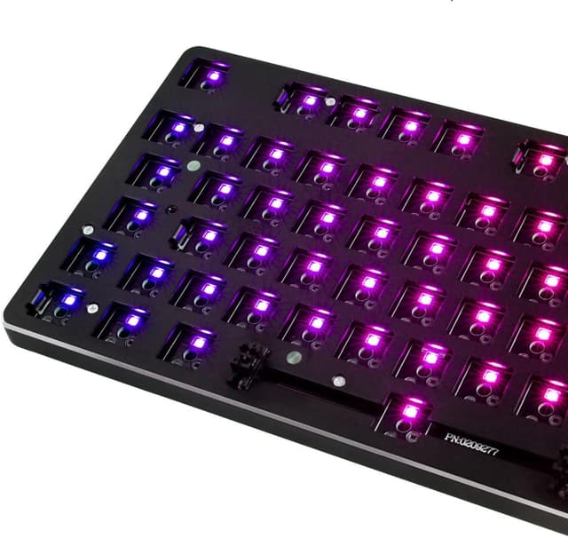 Detalle de GLORIOUS Gaming GMMK Full Size 100% Barebones (cadre uniquement) — clavier mécanique hot-swap RGB par touche en ISO international/Europe, noir