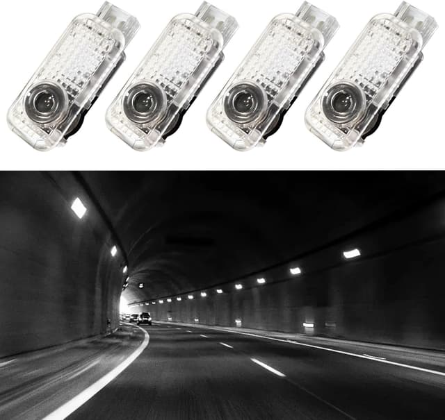 Detalle de Krewua 4 PCS car door logo projector lights for multiple Audi models (A1/A3/A4/A5/A6/A7/A8, Q2/Q3/Q5/Q7/Q8, TT, R8)