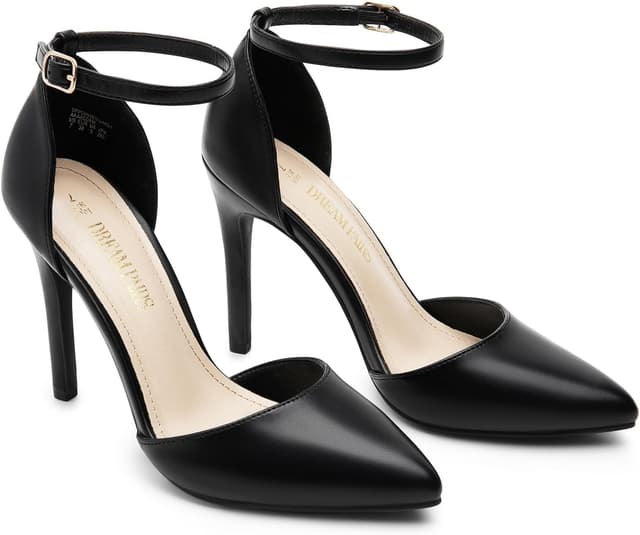 Detalle de DREAM PAIRS Escarpins femme à bout pointu et talons aiguilles de 10 cm avec bride cheville