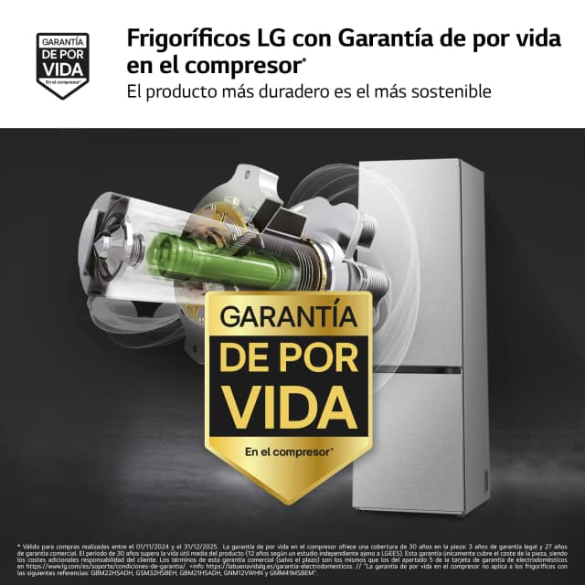 Detalle de LG GBV7280AMB combi Total No Frost 203 cm con Door Cooling+ (reacondicionado Grado B)