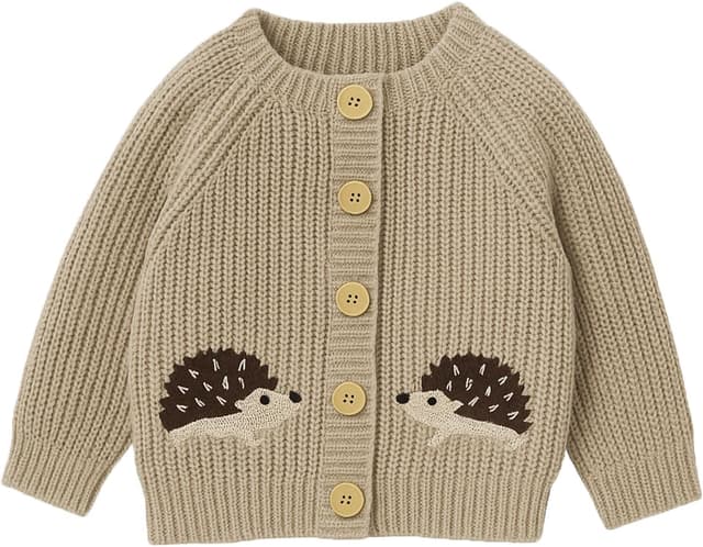 Detalle de Yoolhamy Baby Strickjacke für Kleinkinder mit Igel-Design – warmer Cardigan mit Knöpfen, Unisex