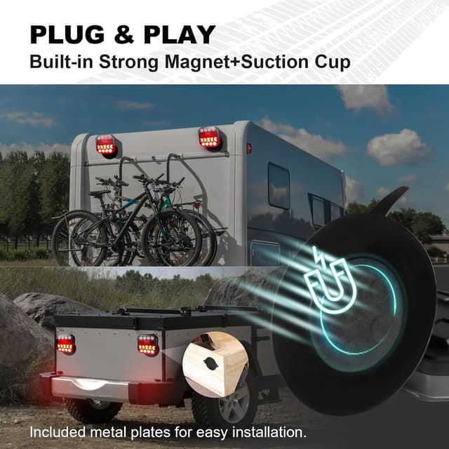 Thumbnail 3 de NeaLia Wireless Trailer Light Kit 110° Rotatable 🚚