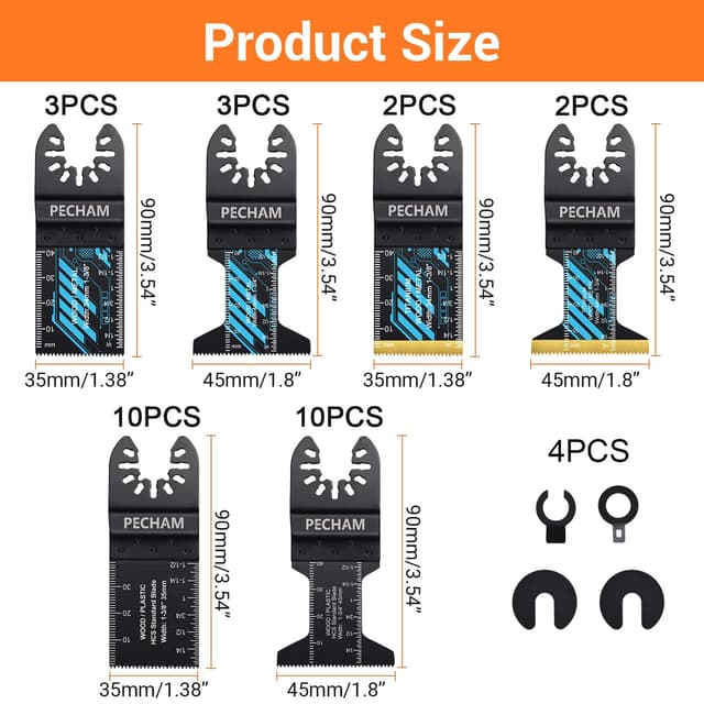 Thumbnail 1 de PECHAM Oscillating Saw Blades 34pcs