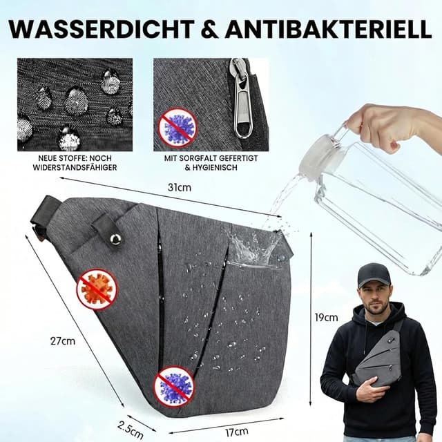 Thumbnail 5 de Gipfelfreund Anti Diebstahl Tasche, Gipfelfreund Umhängetasche, Schultertasche, Brusttasche, Diebstahlsichere Tasche, Anti-Diebstahl, Sicherheitstasche Reise für Damen und Herren
Gipfelfreund Anti Diebstahl Tasche, Gipfelfreund Umh…