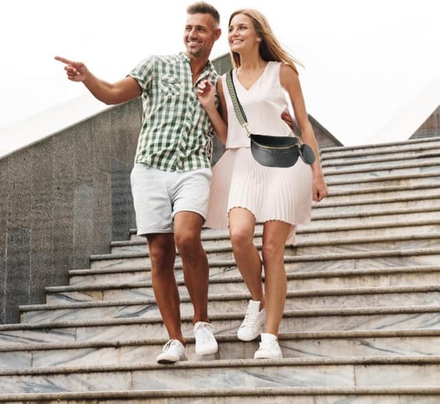 Detalle 2 de Vpoofree Women’s Cross Body Bag (Small) with Coin Purse – Black adjustable sling/waist bag