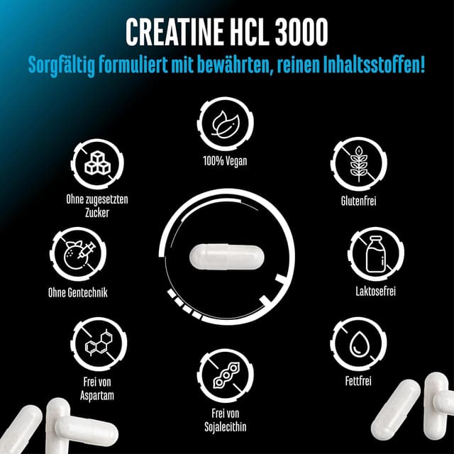 Thumbnail 3 de Creatine HCL 365 Kapseln 3000 mg pro Tag