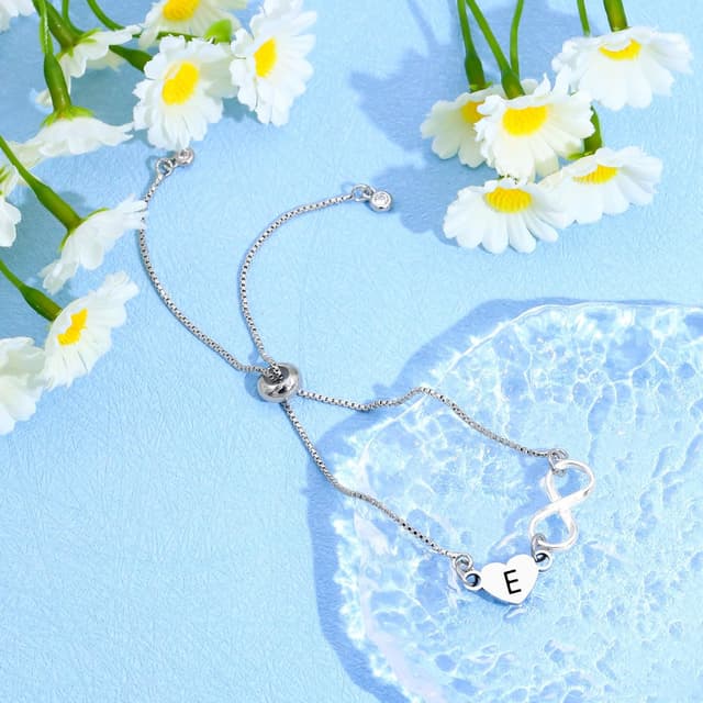 Detalle 2 de HEYEJET Unendlichkeit Liebe Armband mit Kristall-Anhänger (Geburtsmonat September) – Damen/Tennisarmband silberfarben