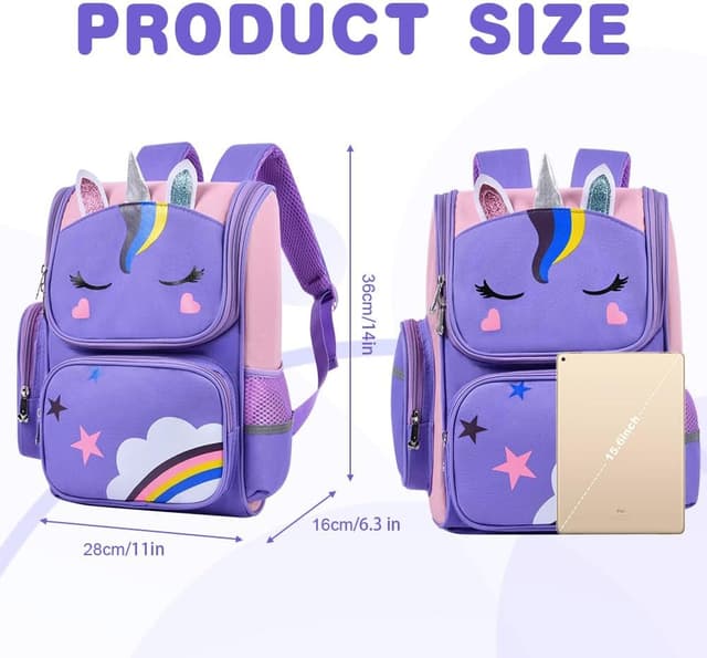 Thumbnail 2 de Aucuu Mochila Niña 36 cm Unicornio