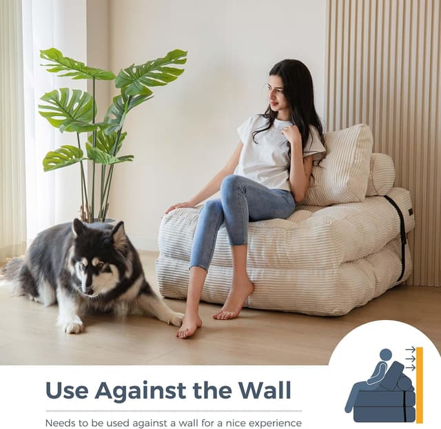 Detalle de MAXYOYO Folding Sofa Bed, Convertible Chair with Mattress ⚙