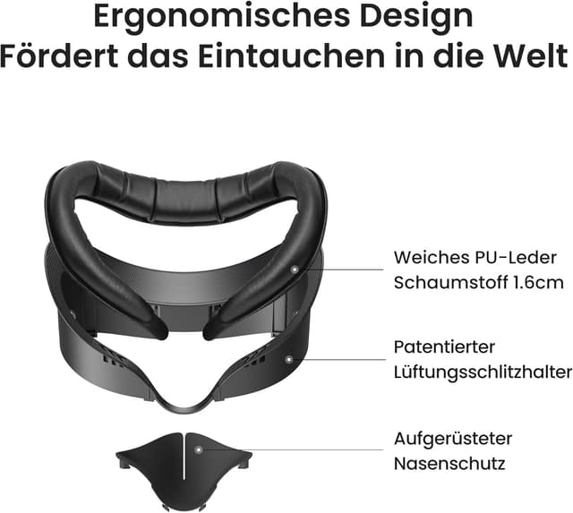 Detalle 2 de KIWI design V3 Face Cover Pad für Meta Quest 3 – Faceplate-Polster, kompatibel mit Quest-3-Zubehör, nicht für Quest 3S