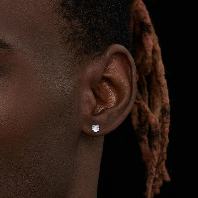 Detalle de Titan Ohrstecker Hypoallergen G23 mit Schraubverschluss und Zirkonia (3/4/5 mm)