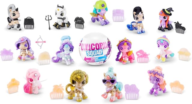 Detalle de 5 Surprise Unicorn Squad Magic Color Change Series 7 Einhorn mit Zubehör & Flügel (2er-Pack) – Farbwechsel-Spielzeug