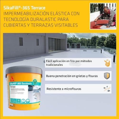 Thumbnail 3 de SIKA SikaFill 365 Terrace revestimiento acrílico 5 kg 🏠