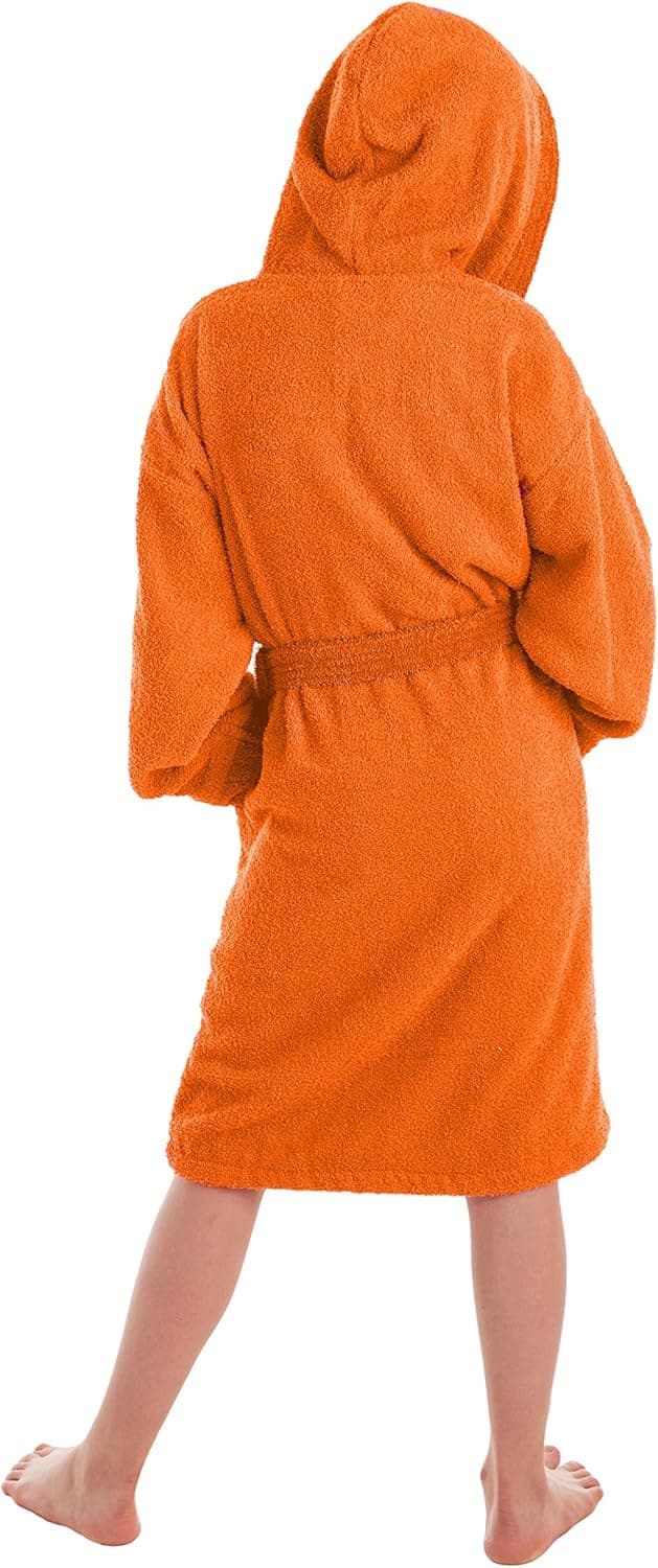 Detalle 2 de Accappatoio LEBENGOOD in cotone 100% con cappuccio e 2 tasche, unisex per bambini e ragazzi