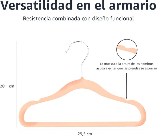 Thumbnail 3 de Amazon Basics Perchas de terciopelo para bebés, 50 unidades
