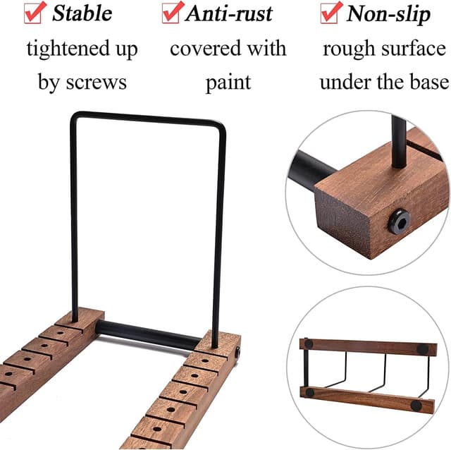 Detalle de Yorkmills solid wood vinyl record storage stand for up to 50 LPs (with adjustable stainless-steel storage boxes)