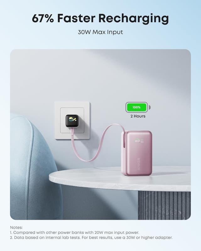 Thumbnail 6 de Anker Nano Power Bank (10,000mAh, 45W) with retractable 70 cm InstaCord cable