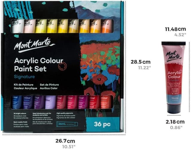 Detalle de MONT MARTE acrylic paint set 36 x 36ml