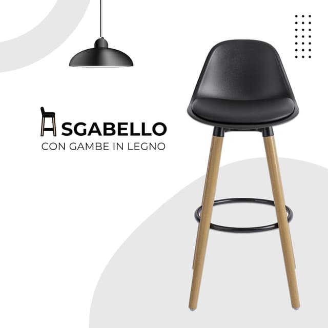 Thumbnail 3 de Baroni Home Sgabelli Set 2 92 Nero