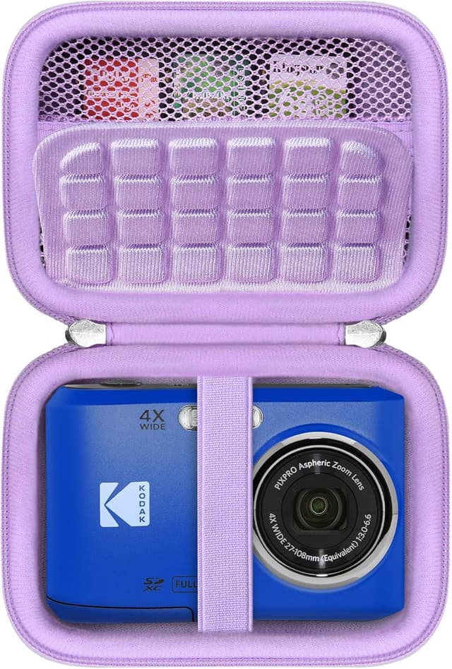 Detalle de BOVKE Carrying Case for Kodak PIXPRO Friendly Zoom FZ45 / FZ55 (Mesh Pocket, Purple) — Case Only