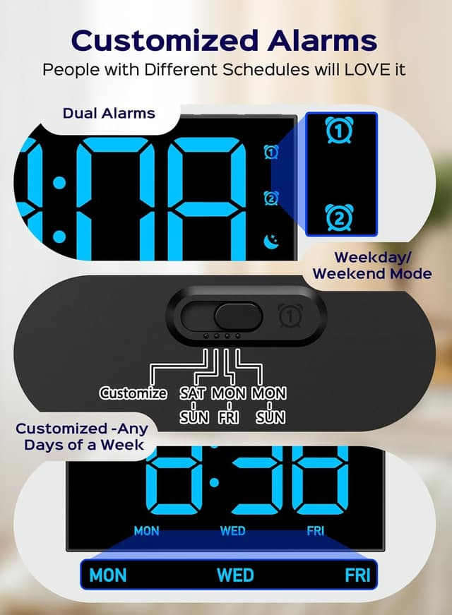 Detalle de GOLOZA Digital Alarm Clock with USB