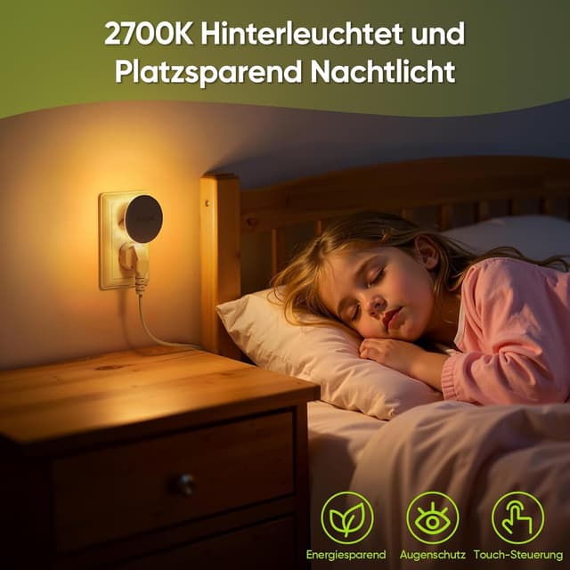 Thumbnail 5 de Suright Nachtlicht Steckdosen Duo 2700K