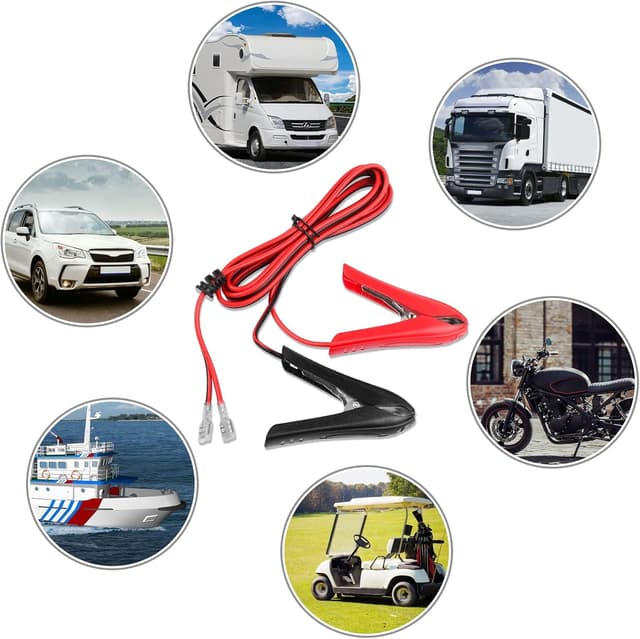 Detalle de JatilEr Krokodilklemmen mit 1,8 m Kabel – 12V, Kupferkern, 18 AWG