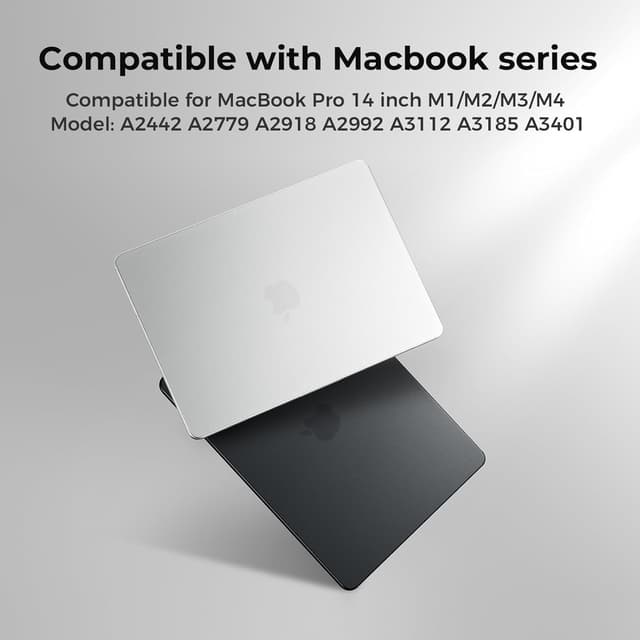 Detalle de BlueSwan Matte Anti-fingerprint PP Case for 14-inch MacBook Pro (Compatible Models A3426/A3427/A3434 etc.) in Frosted White