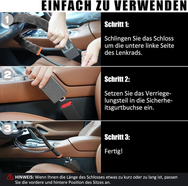 Thumbnail 5 de Tevlaphee Lenkradkralle Aufgerüstetes Lenkradschloss