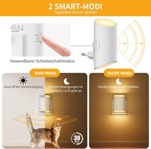 Detalle 2 de Nachtlicht Steckdose 2er Set 3000K Warmweiß