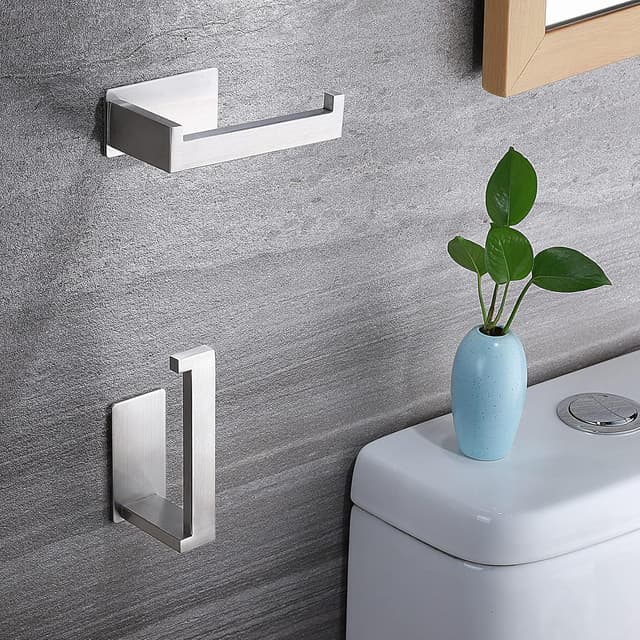 Detalle de Porta carta igienica adesivo ZUNTO in acciaio SUS304 (2 pezzi)