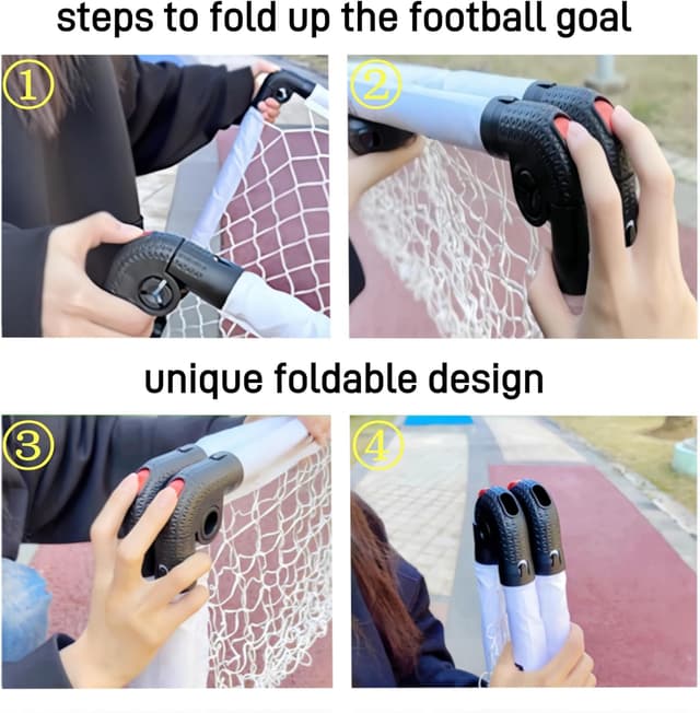 Detalle de KiBiGOAL foldable kids football goal set (indoor & outdoor) with pump, carry bag and No. 3 ball